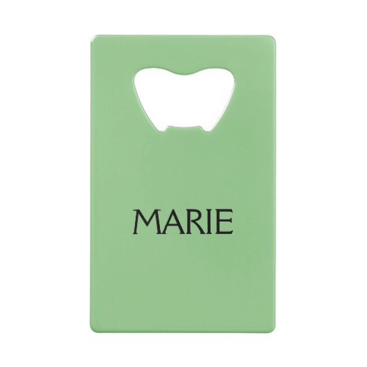 EENVOUDIGE MINIMAAL GROENE TOEVOEGING JOUW NAAM TE CREDITKAART FLESSENOPENER (Achterkant)
