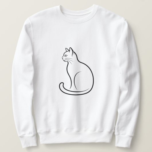 Eenvoudige Minimaal Kat sweatshirt (Design voorkant)