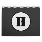 EENVOUDIGE MINIMAAL MODERNE MONOGRAM ELEGANT STIJL KALENDER (Hoes)