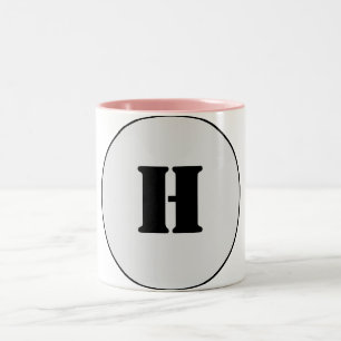 EENVOUDIGE MINIMAAL MODERNE MONOGRAM ELEGANT STIJL TWEEKLEURIGE KOFFIEMOK