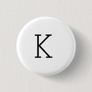 EENVOUDIGE MINIMAAL MONOGRAM CUSTOM NAME SLEUTELHA RONDE BUTTON 3,2 CM