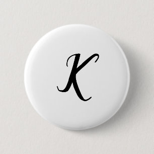 EENVOUDIGE MINIMAAL MONOGRAM CUSTOM NAME SLEUTELHA RONDE BUTTON 5,7 CM