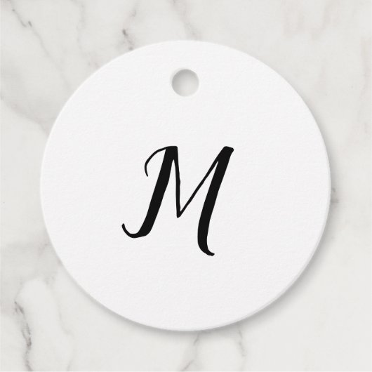 EENVOUDIGE MINIMAAL MONOGRAM ELEGANT SLEUTELHANGER BEDANKJES LABELS (Voorkant)