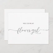 Eenvoudige Minimaal Script Bloemenmeisje Aanzoekka (Voorkant / Achterkant)