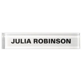 EENVOUDIGE MINIMAAL ZWARTE EN WITTE GEPERSONALISEE NAAMBORDJE