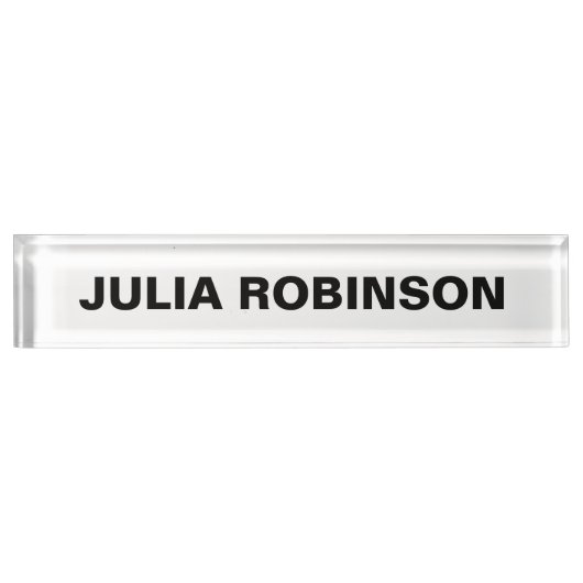 EENVOUDIGE MINIMAAL ZWARTE EN WITTE GEPERSONALISEE NAAMBORDJE (Voorkant)