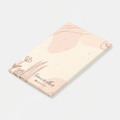 Eenvoudige Minimal Abstracte Boho Roze Bloem Post-it® Notes (Schuin)