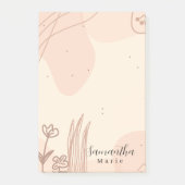Eenvoudige Minimal Abstracte Boho Roze Bloem Post-it® Notes (Voorkant)