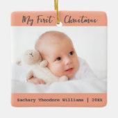 Eenvoudige Minimal Baby's Eerste Kerst Keepsake Keramisch Ornament (Voorkant)