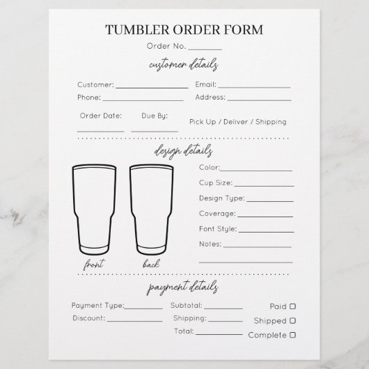 Eenvoudige Minimal Basic Tumbler Mok Cup bestelfor Flyer (Voorkant)