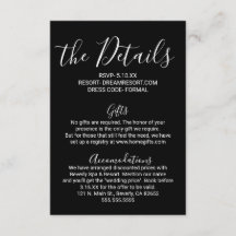 Eenvoudige Minimal Black White Wedding Details