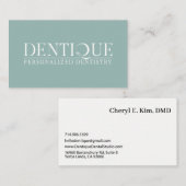 Eenvoudige Minimal Blue Green Logo Professional Visitekaartje (Voorkant / Achterkant)