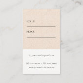 Eenvoudige Minimal Blush Keramische Textuur Prijs  Visitekaartje (Achterkant)