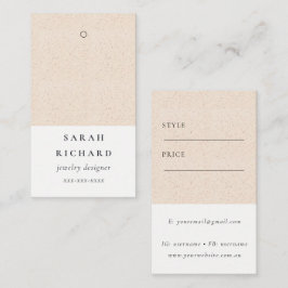 Eenvoudige Minimal Blush Keramische Textuur Prijs  Visitekaartje