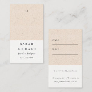 Eenvoudige Minimal Blush Keramische Textuur Prijs  Visitekaartje