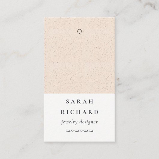 Eenvoudige Minimal Blush Keramische Textuur Prijs  Visitekaartje (Voorkant)