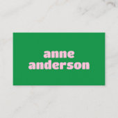 Eenvoudige Minimal Bright Green Blush Pink Visitekaartje (Voorkant)