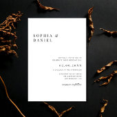 Eenvoudige Minimal Classic Zwart Wit Budget Weddin Kaart