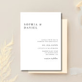 Eenvoudige Minimal Classic Zwart Wit Budget Weddin Kaart