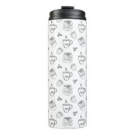 Eenvoudige Minimal Coffee Strawberry White Thermosbeker