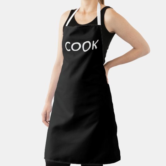 Eenvoudige Minimal Cook Black Chefs Full Bistro sc Schort (Insitu)