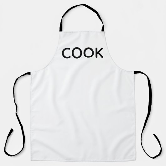 Eenvoudige minimal Cook White Chefs Full Bistro sc Schort (Voorkant)