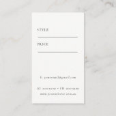 Eenvoudige Minimal Custom Photo Prijs Label Naam (Achterkant)