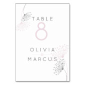 Eenvoudige Minimal Doodle Flowers Roos roze en gri Kaart (Achterkant)