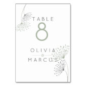 Eenvoudige Minimal Doodle Flowers Sage Groen en Gr Kaart (Achterkant)