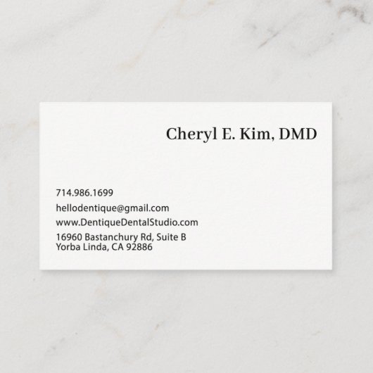 Eenvoudige Minimal Dusky Soft Blue Logo Profession Visitekaartje (Achterkant)