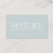 Eenvoudige Minimal Dusky Soft Blue Logo Profession Visitekaartje (Voorkant)