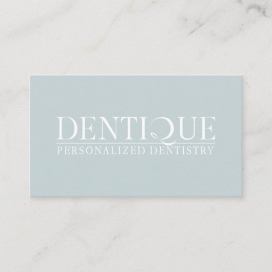 Eenvoudige Minimal Dusky Soft Blue Logo Profession Visitekaartje (Voorkant)