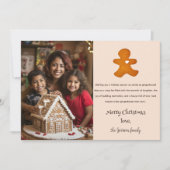 Eenvoudige Minimal Gingerbread Man Fun Foto Kerstm Feestdagenkaart (Voorkant)