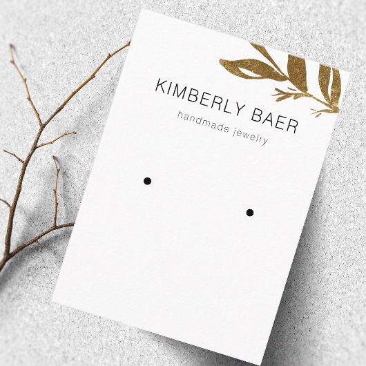 Eenvoudige Minimal Gold Greenery White Earring Dis Visitekaartje