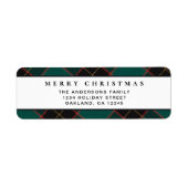 Eenvoudige Minimal Green Buffalo Plaid Vrolijke Ke Etiket (Voorkant)