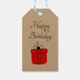 eenvoudige minimal happy birthday tekst PARTY CADE Cadeaulabel