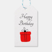eenvoudige minimal happy birthday tekst PARTY CADE Cadeaulabel (Voorkant)