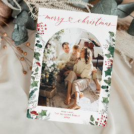 Eenvoudige Minimal Heart Arch Foto Kerst Kaart