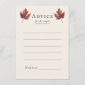 Eenvoudige Minimal Herfst Leaf Cream Bruiloft Advieskaart (Voorkant)