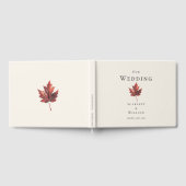 Eenvoudige Minimal Herfst Leaf Cream Bruiloft Gastenboek (Volledig)