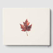 Eenvoudige Minimal Herfst Leaf Cream Bruiloft Gastenboek (Achterkant)