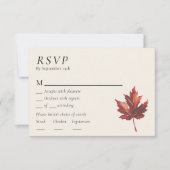 Eenvoudige Minimal Herfst Leaf Cream Bruiloft Menu (Voorkant)