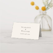 Eenvoudige Minimal Herfst Leaf Cream Bruiloft Plaatskaartje (Achterkant)