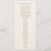 Eenvoudige Minimal Herfst Leaf Cream Bruiloft Programmakaart (Achterkant)