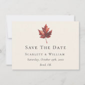 Eenvoudige Minimal Herfst Leaf Cream Bruiloft Save The Date (Voorkant)