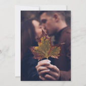 Eenvoudige minimal Herfst Leaf Cream Foto die we h Kaart (Achterkant)