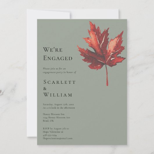 Eenvoudige Minimal Herfst Sage Green Foto waar we  Kaart (Voorkant)