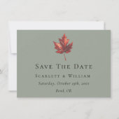 Eenvoudige Minimal Herfst Sage Groene Bruiloft Save The Date (Voorkant)
