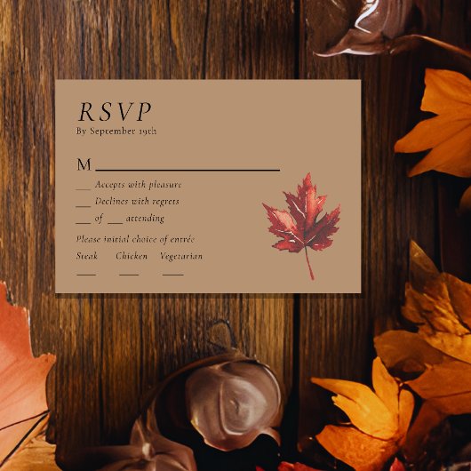 Eenvoudige Minimal Herfst Terracotta Bruiloft Menu