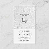 Eenvoudige Minimal Leather Texture Prijs Label Log (Voorkant)